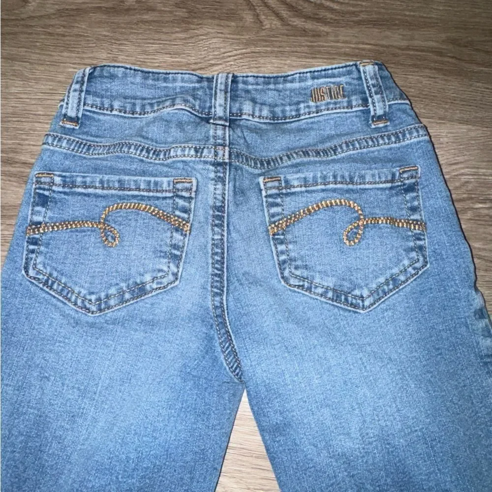 Justice Slim Light Blue Straight Leg Jeans